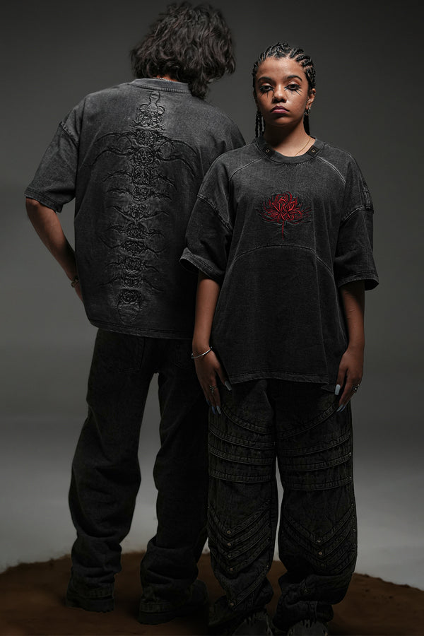 "CENTIPEDE" WASHED TEE-OSI