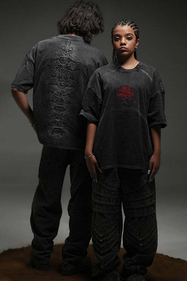 "CENTIPEDE" WASHED TEE-OSI