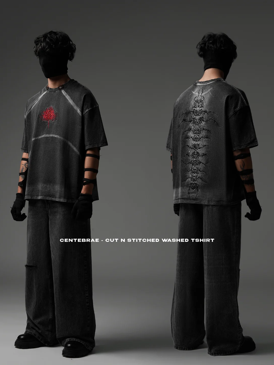 "CENTIPEDE" WASHED TEE-OSI