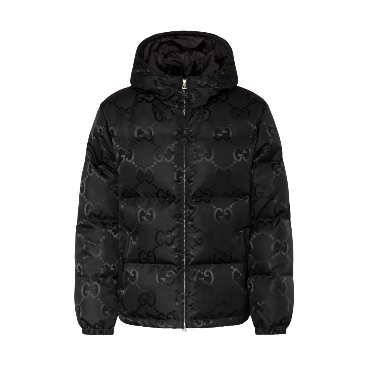 Gucci Hooded Down Jacket Black Canvas