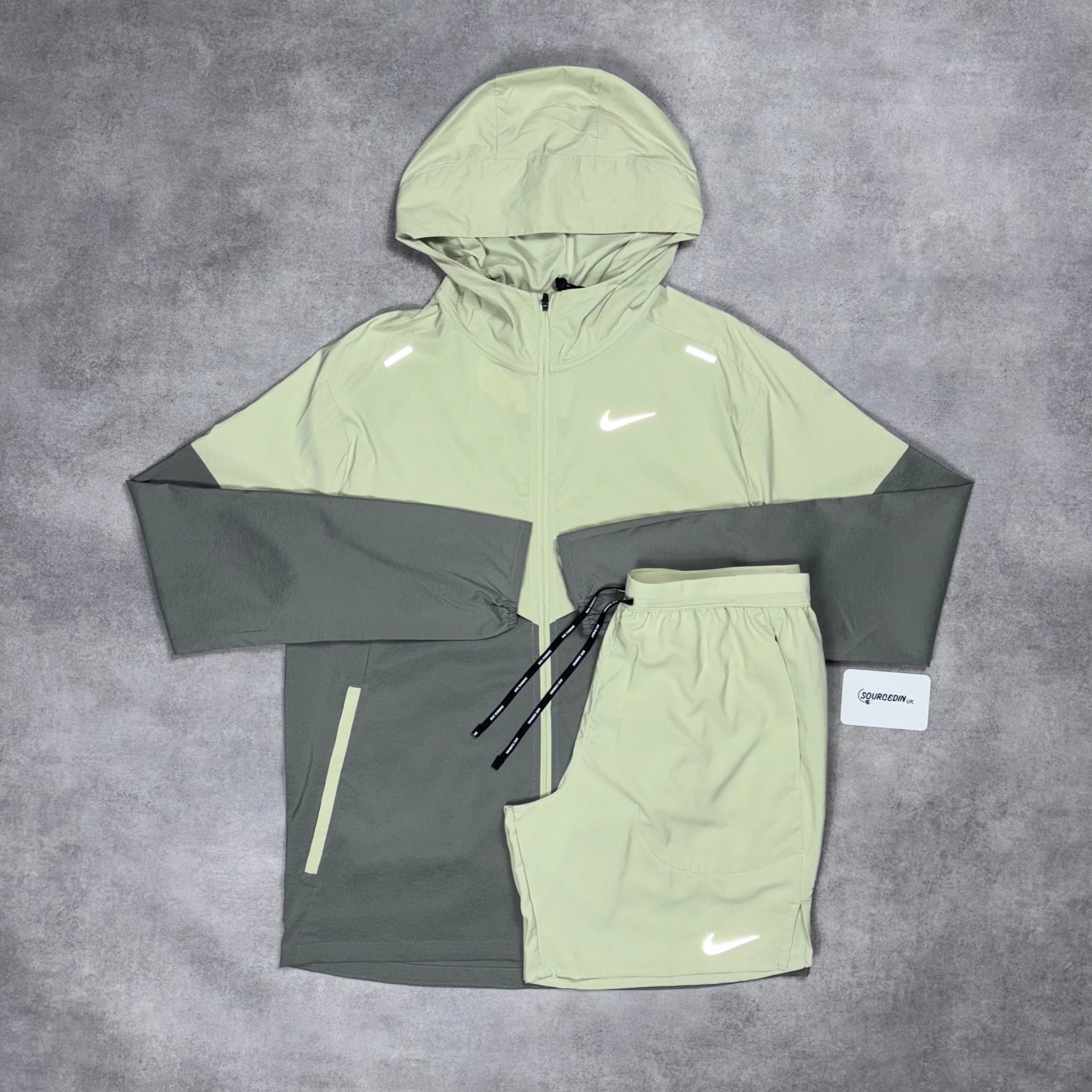 Uv Windrunner Jacket & 5” Flex Short Set Olive Aura-OSI