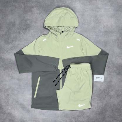 Uv Windrunner Jacket & 5” Flex Short Set Olive Aura-OSI