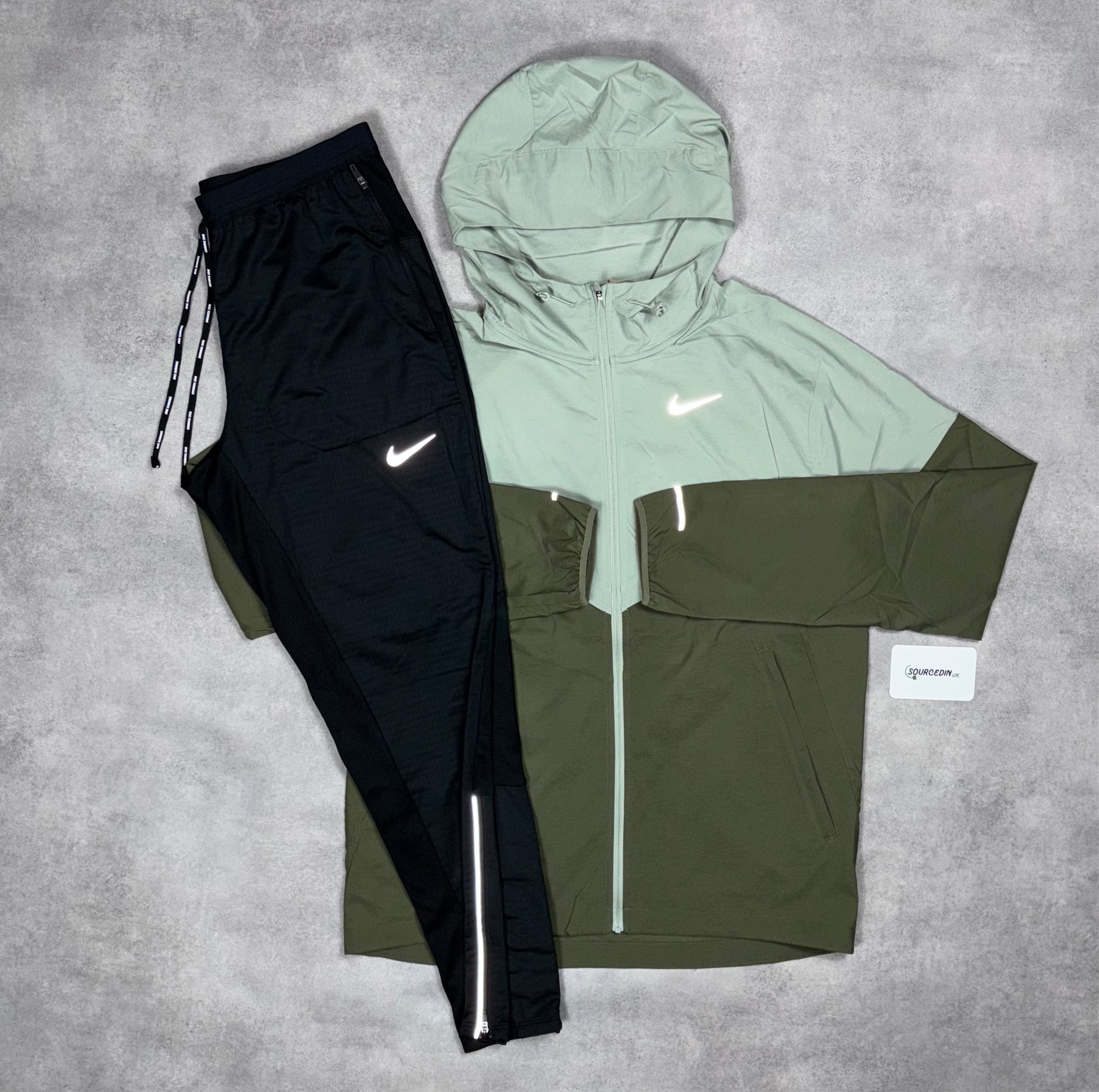 Uv Windrunner Jacket Jade Green & Black Phenom Bottoms Set-OSI
