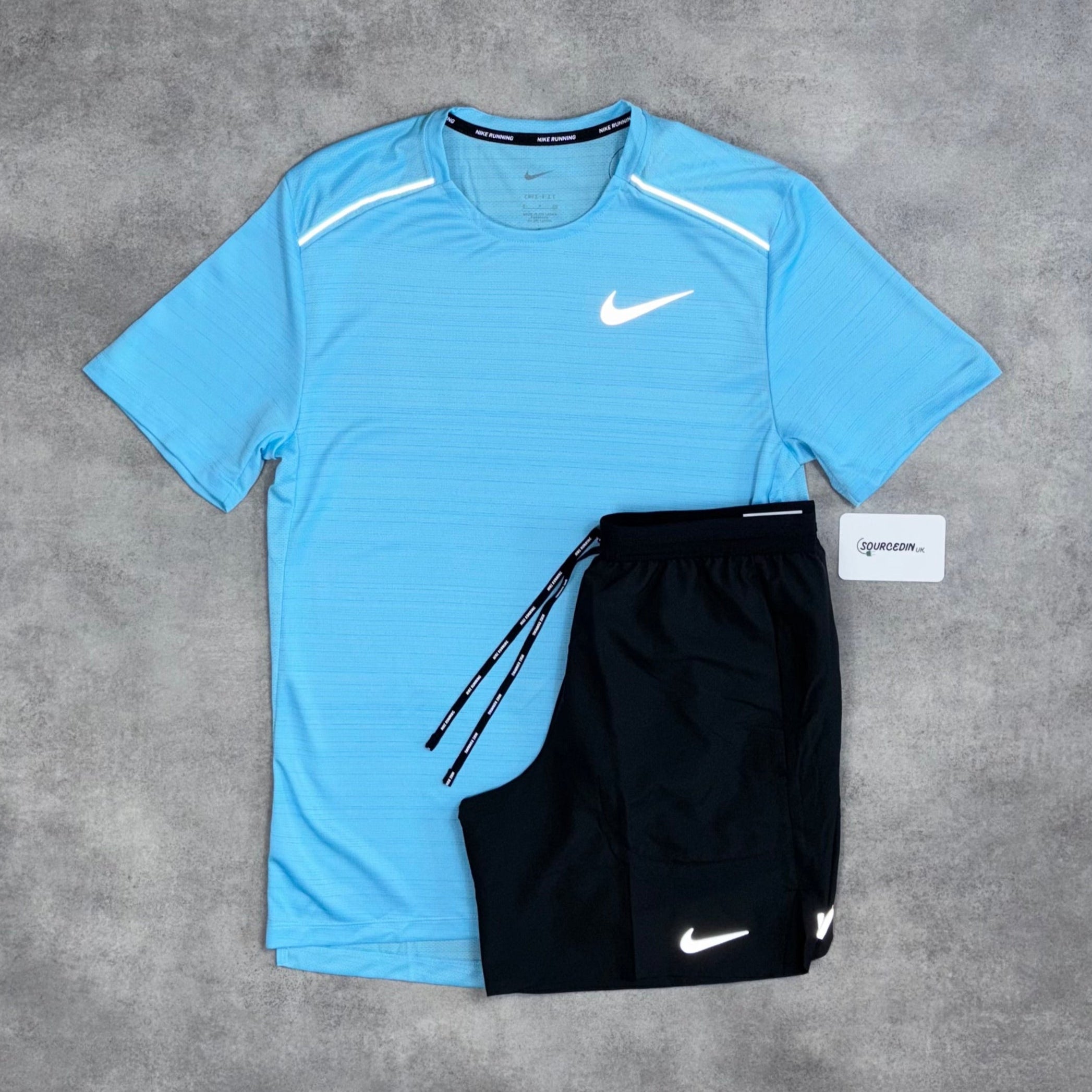 Miler T-Shirt Pacific Blue & Grey/Black 7" Challenger/Flex Short Set-OSI