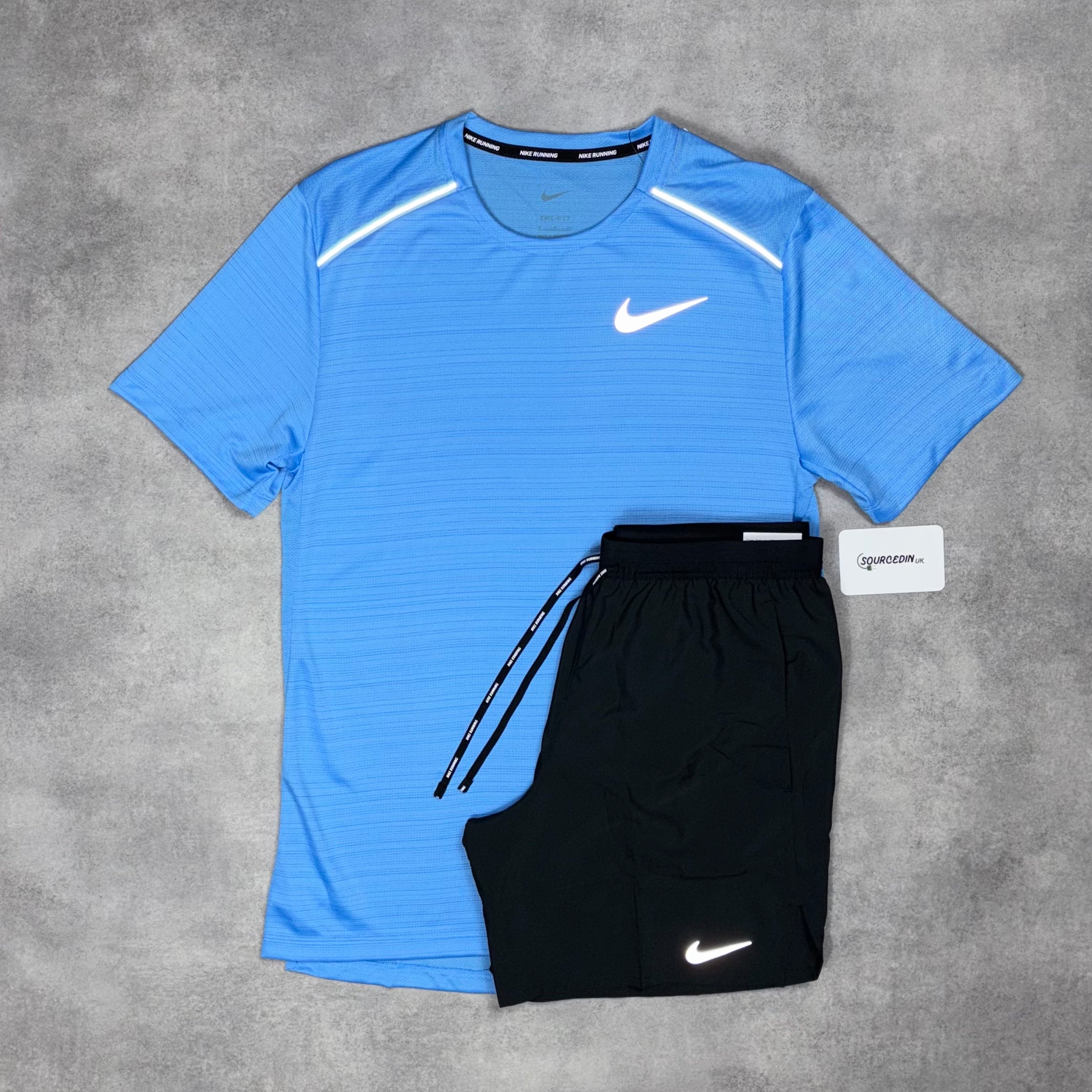 Miler T-Shirt University Blue & Grey/Black 7” Challenger/Flex  Short Set-OSI