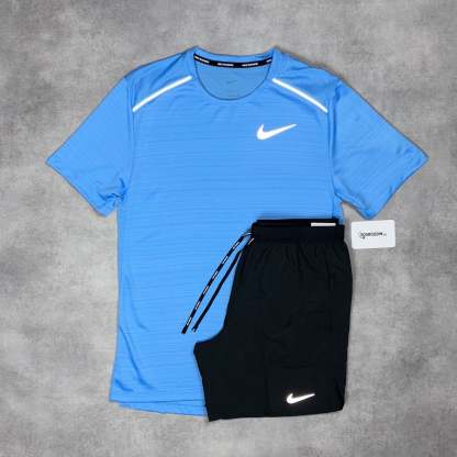 Miler T-Shirt University Blue & Grey/Black 7” Challenger/Flex  Short Set-OSI