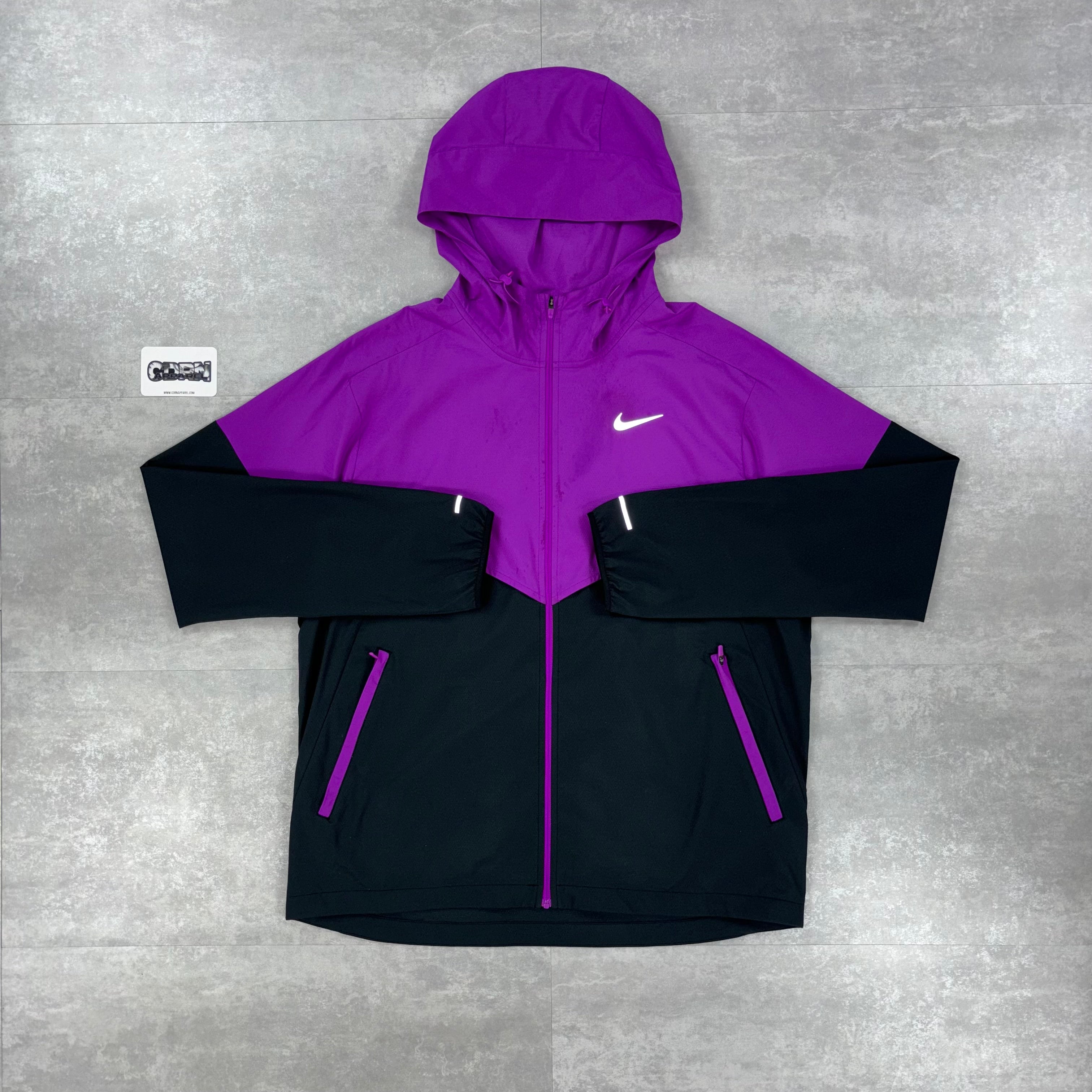 Vivid Purple UV Windbreaker & Black Flex Stride Shorts Set-OSI