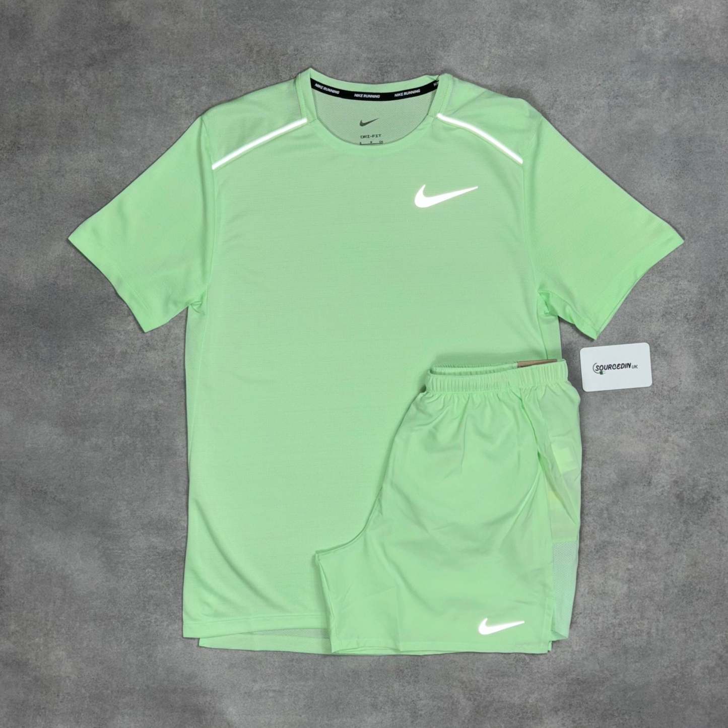 Miler T-Shirt Vapour Green & Vapour Green 5” Challenger/Gore Tex Short Set-OSI