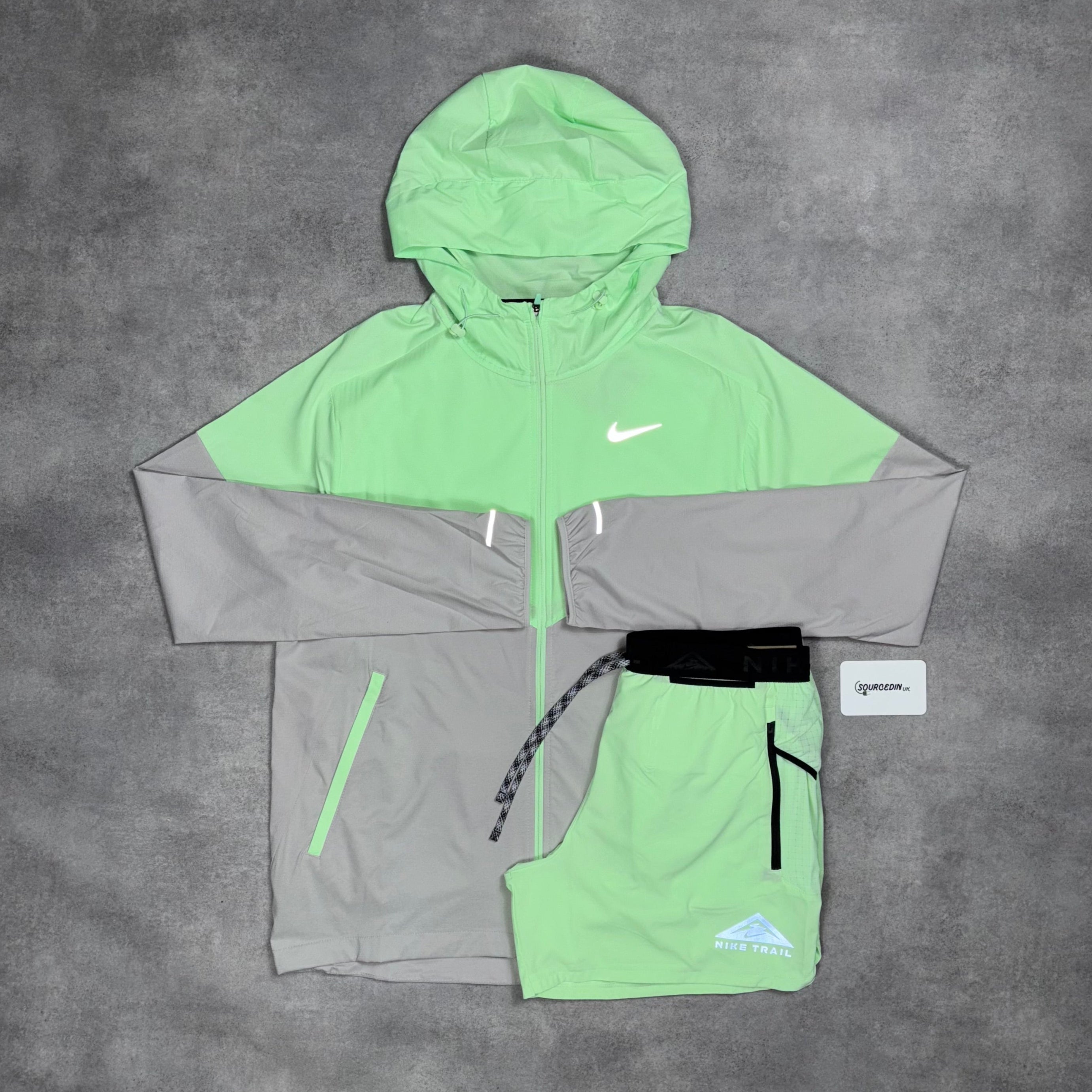 Uv Windrunner Jacket Vapour Green & Vapour Green 5” Challenger/Gore-Tex Flex Shorts Set-OSI