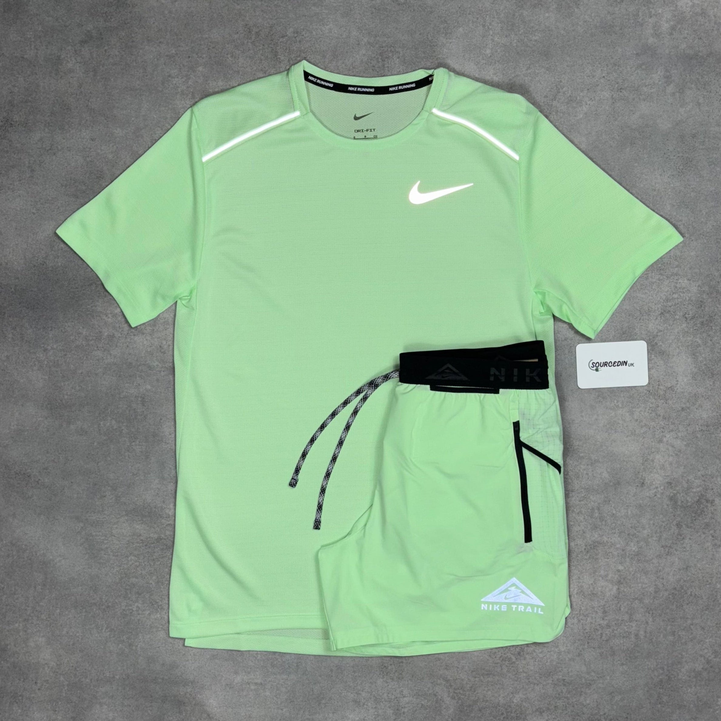 Miler T-Shirt Vapour Green & Vapour Green 5” Challenger/Gore Tex Short Set-OSI