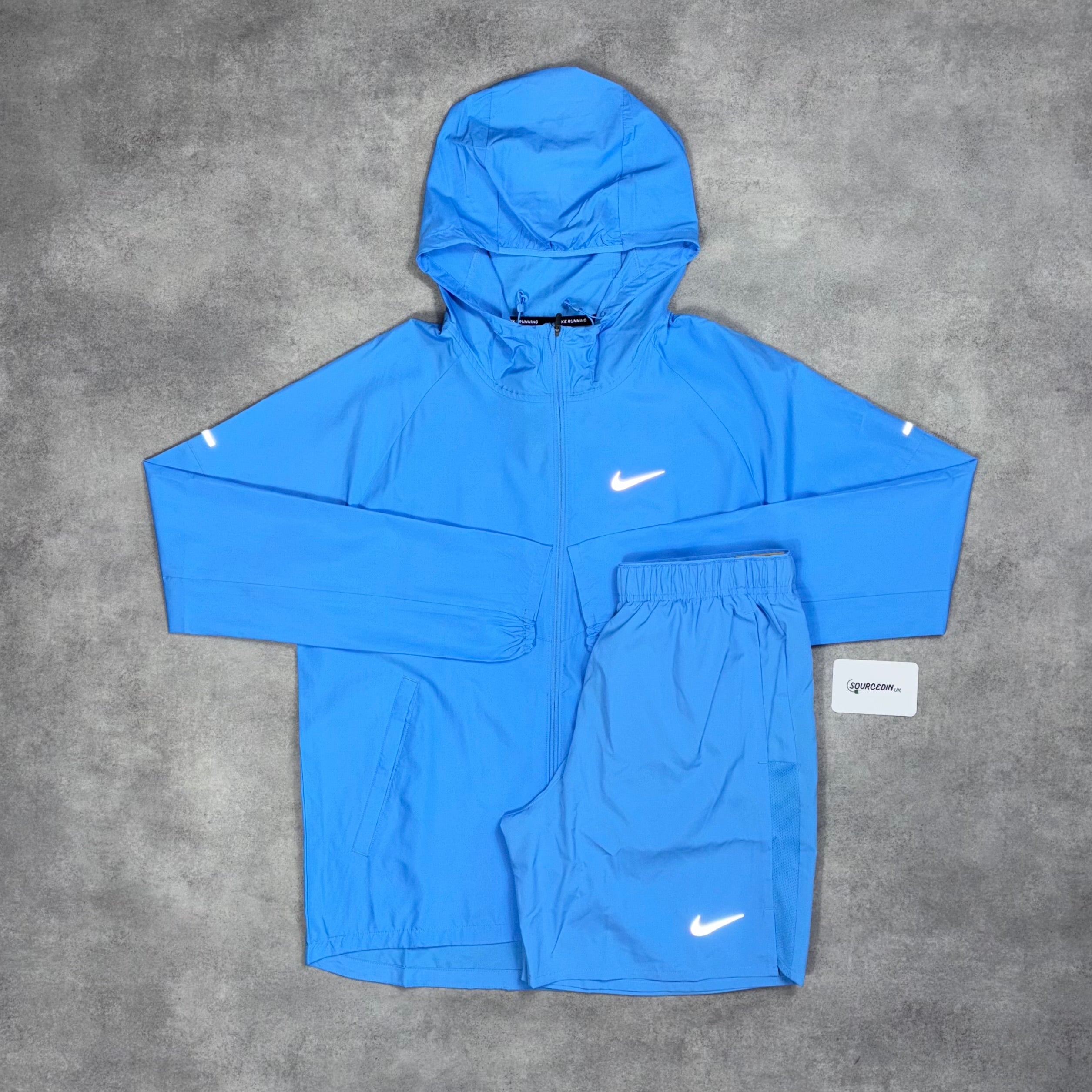 Repel Miler Windrunner Jacket & 7” Challenger Short Set University Blue-OSI