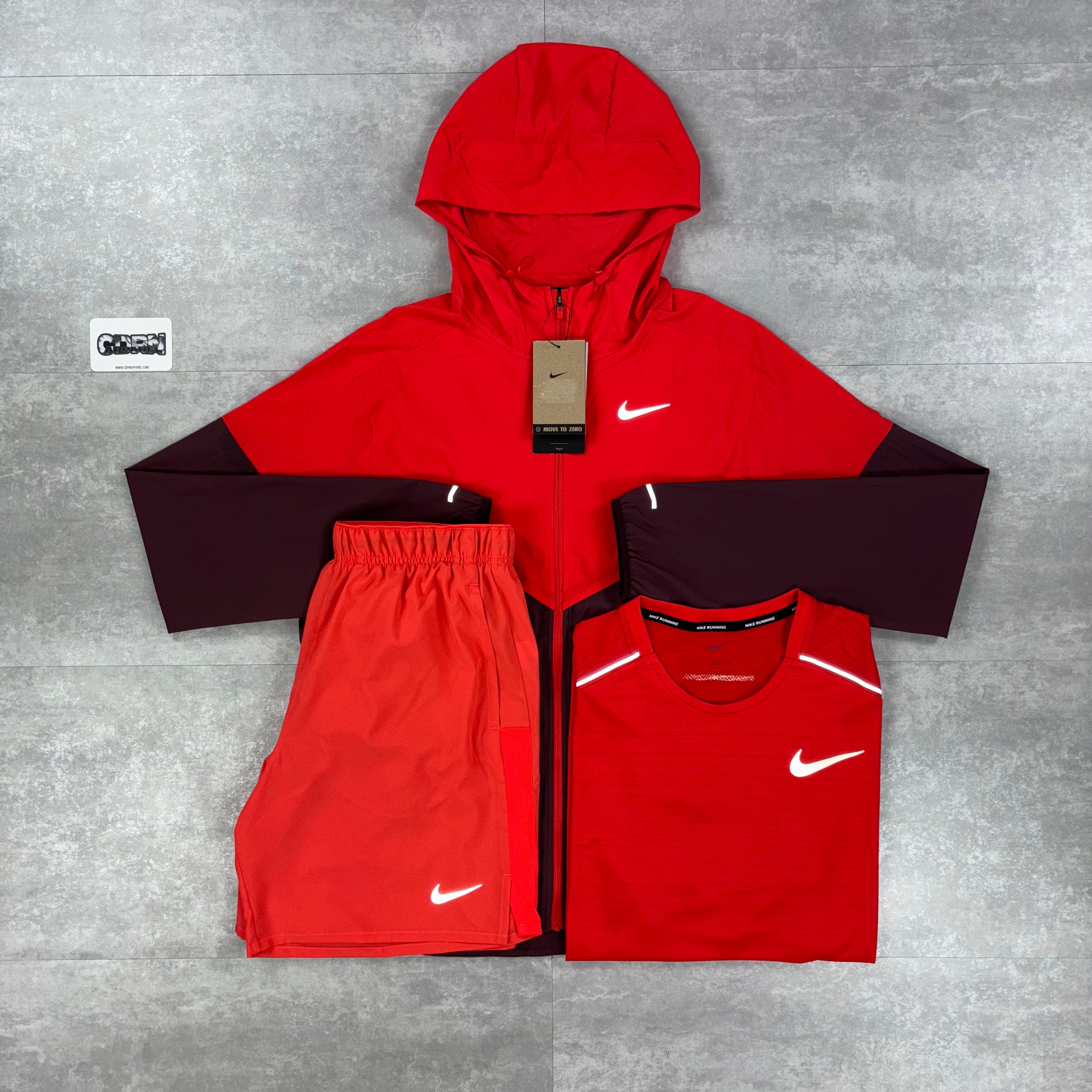 Light Crimson UV Windbreaker, Crimson Miler 1.0 & Light Crimson Challenger Shorts Set-OSI