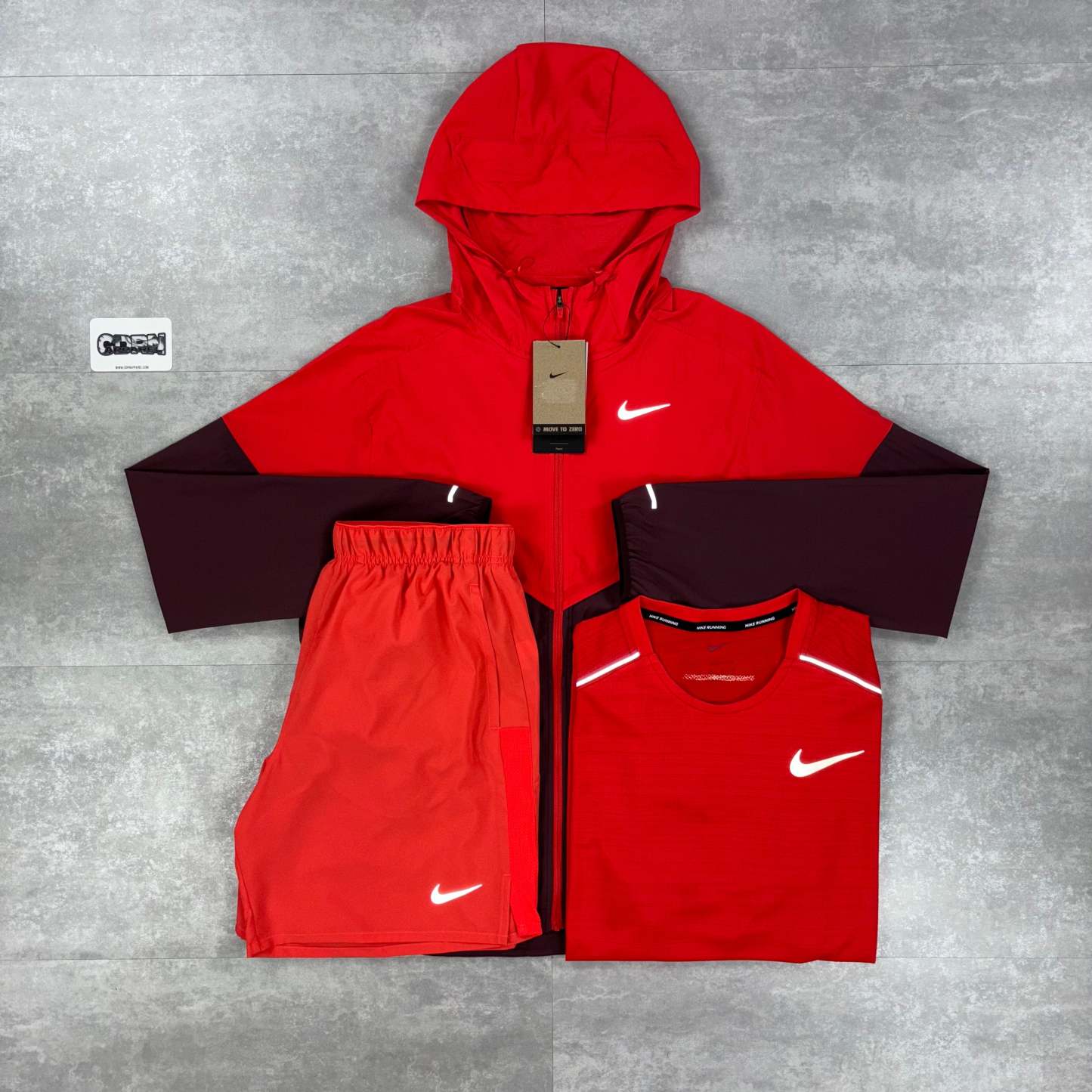 Light Crimson UV Windbreaker, Crimson Miler 1.0 & Light Crimson Challenger Shorts Set-OSI