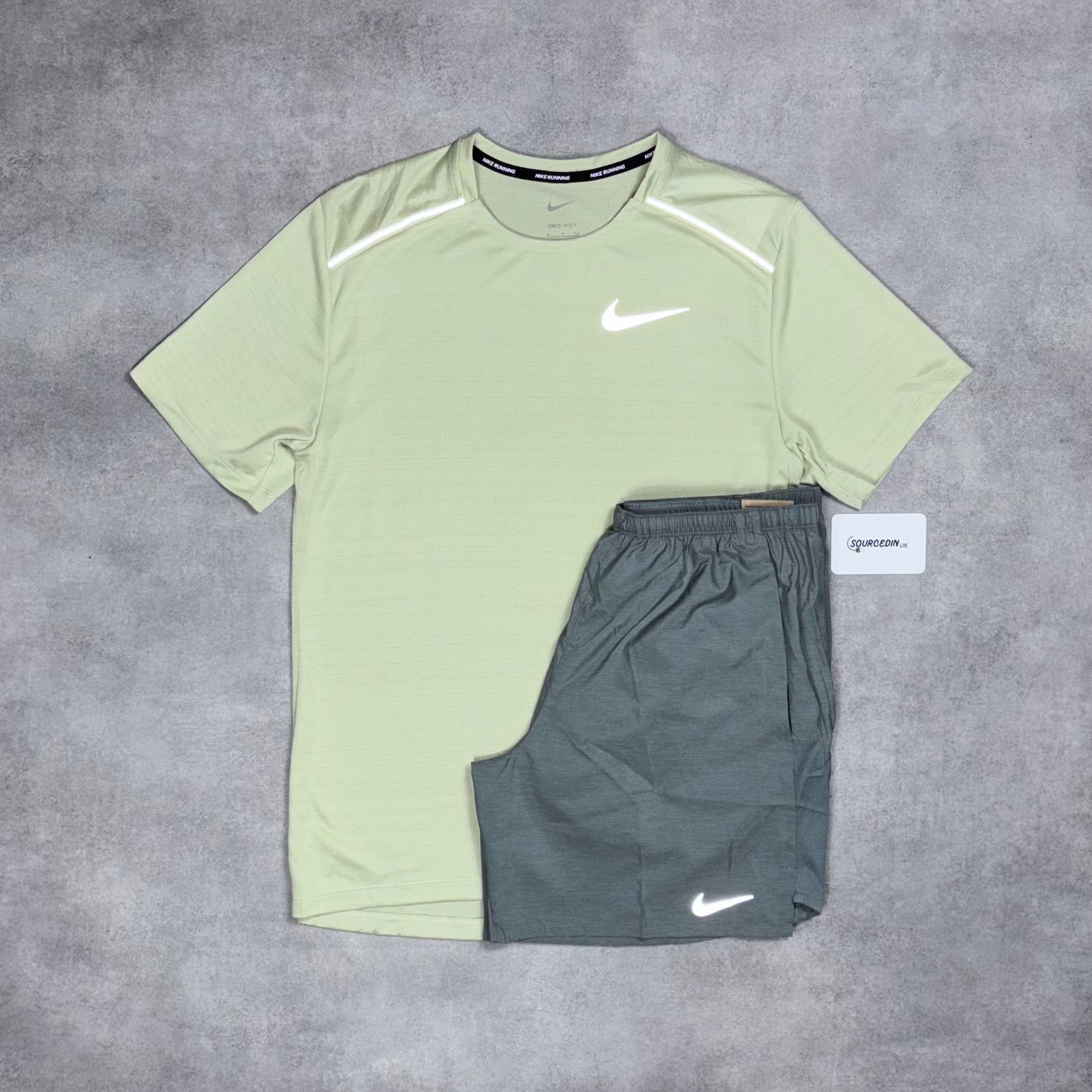 Miler T-Shirt Olive Aura & Grey/Black 7" Flex/Challenger Short Set-OSI