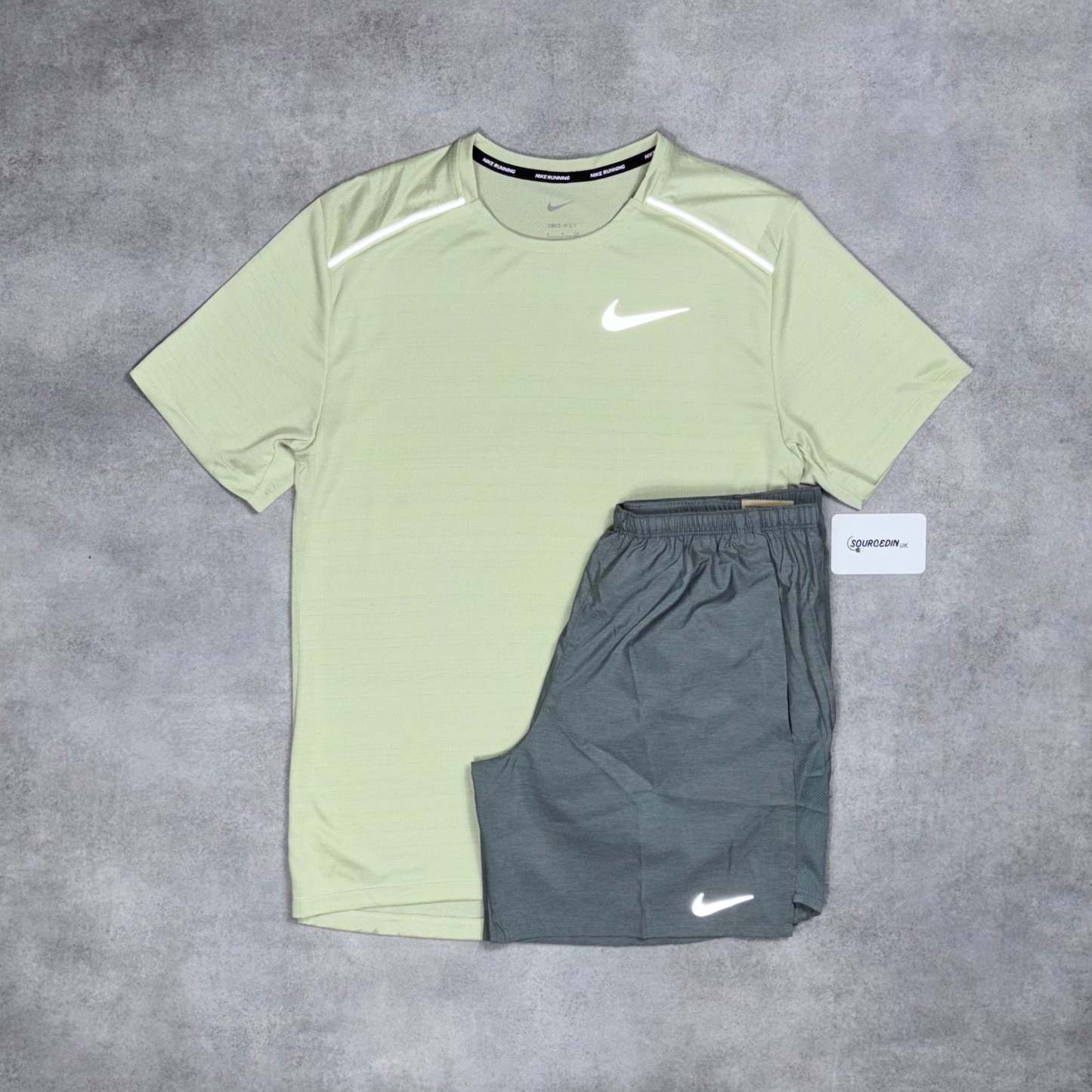 Miler T-Shirt Olive Aura & Grey/Black 7" Flex/Challenger Short Set-OSI