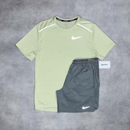 Miler T-Shirt Olive Aura & Grey/Black 7" Flex/Challenger Short Set-OSI