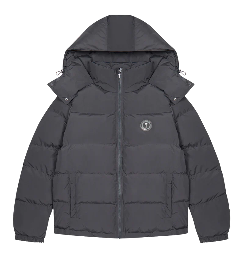  Irongate Detachable Hooded Puffer Jacket – Stone Grey-OSI