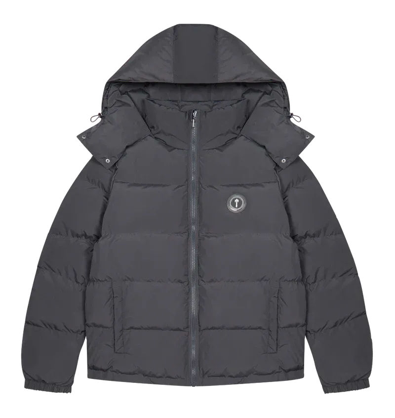  Irongate Detachable Hooded Puffer Jacket – Stone Grey-OSI