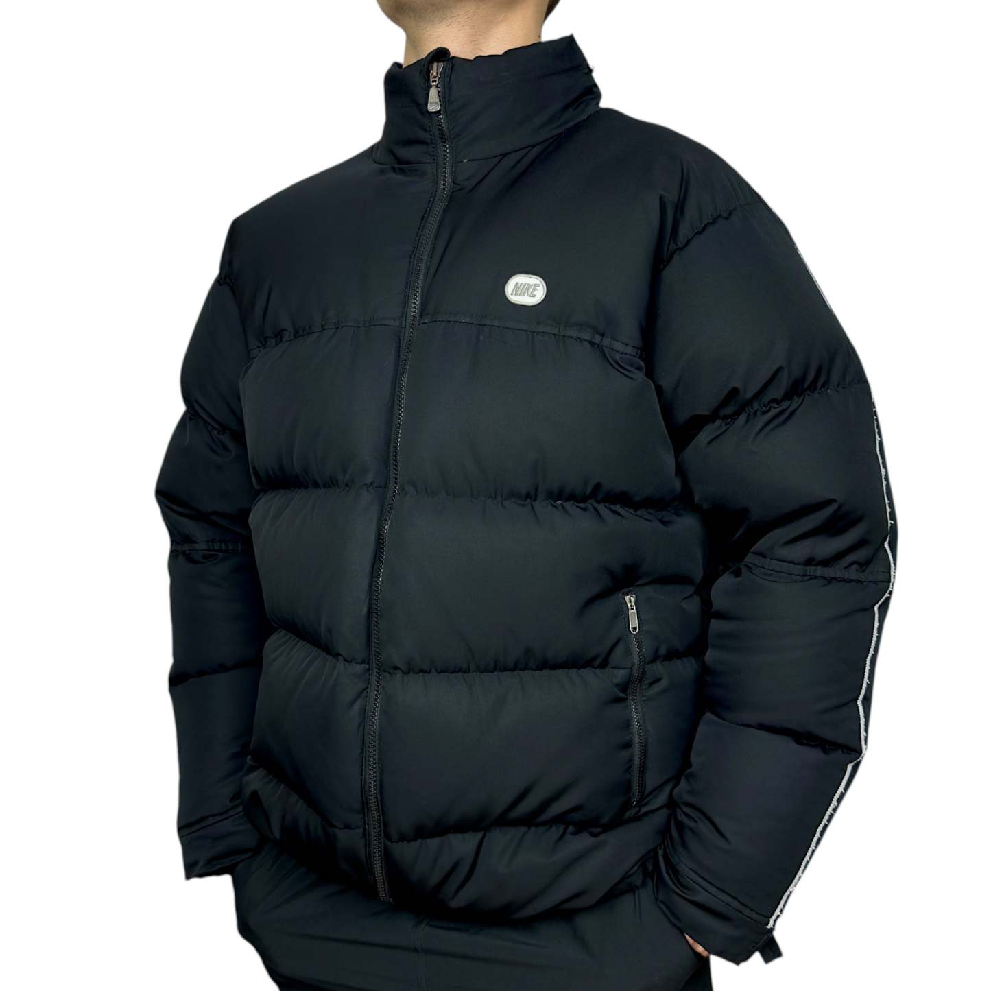 Vintage  Rare Down Pufferjacke Schwarz-OSI