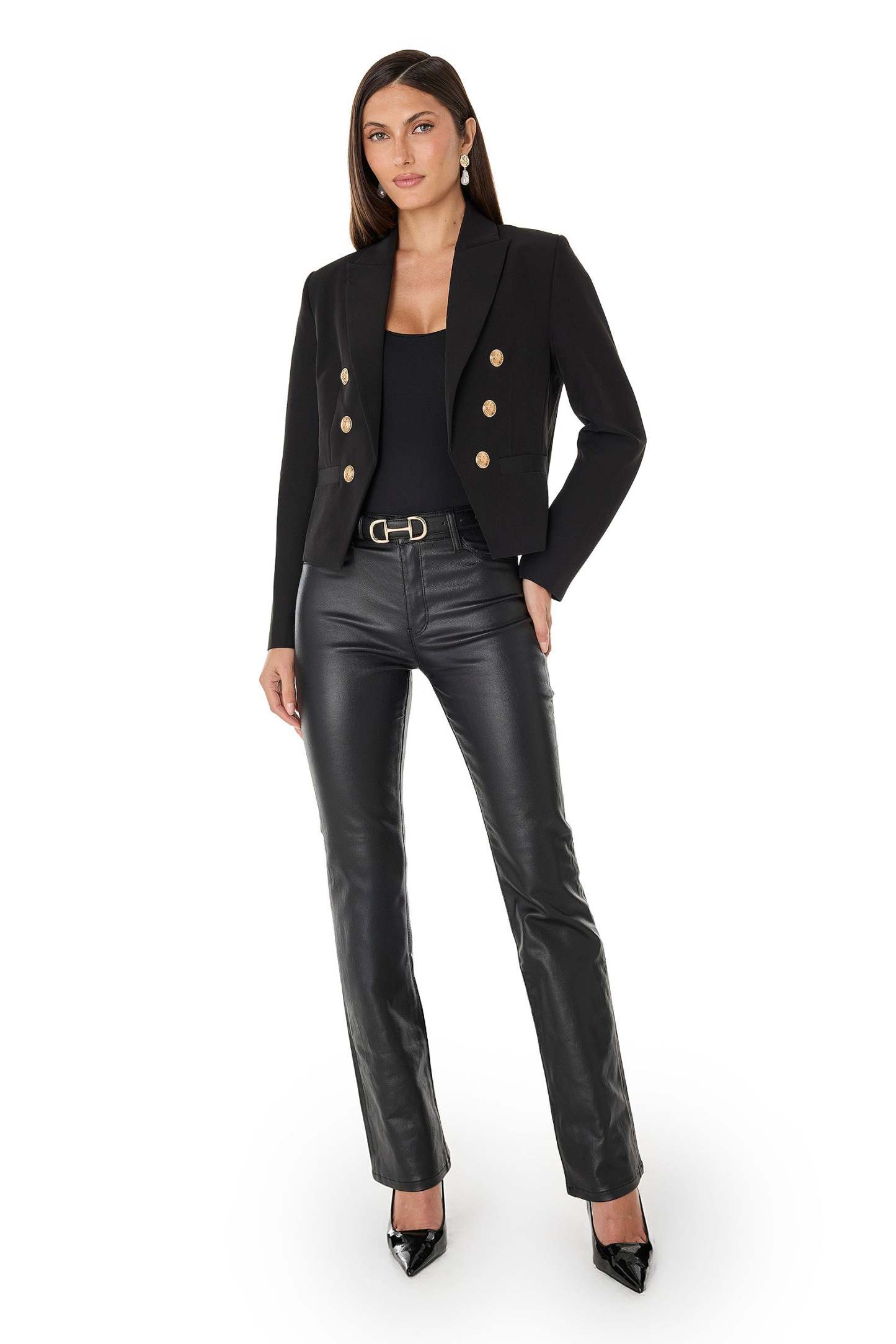 Gabrielle Double Breasted Blazer - Black-OSI