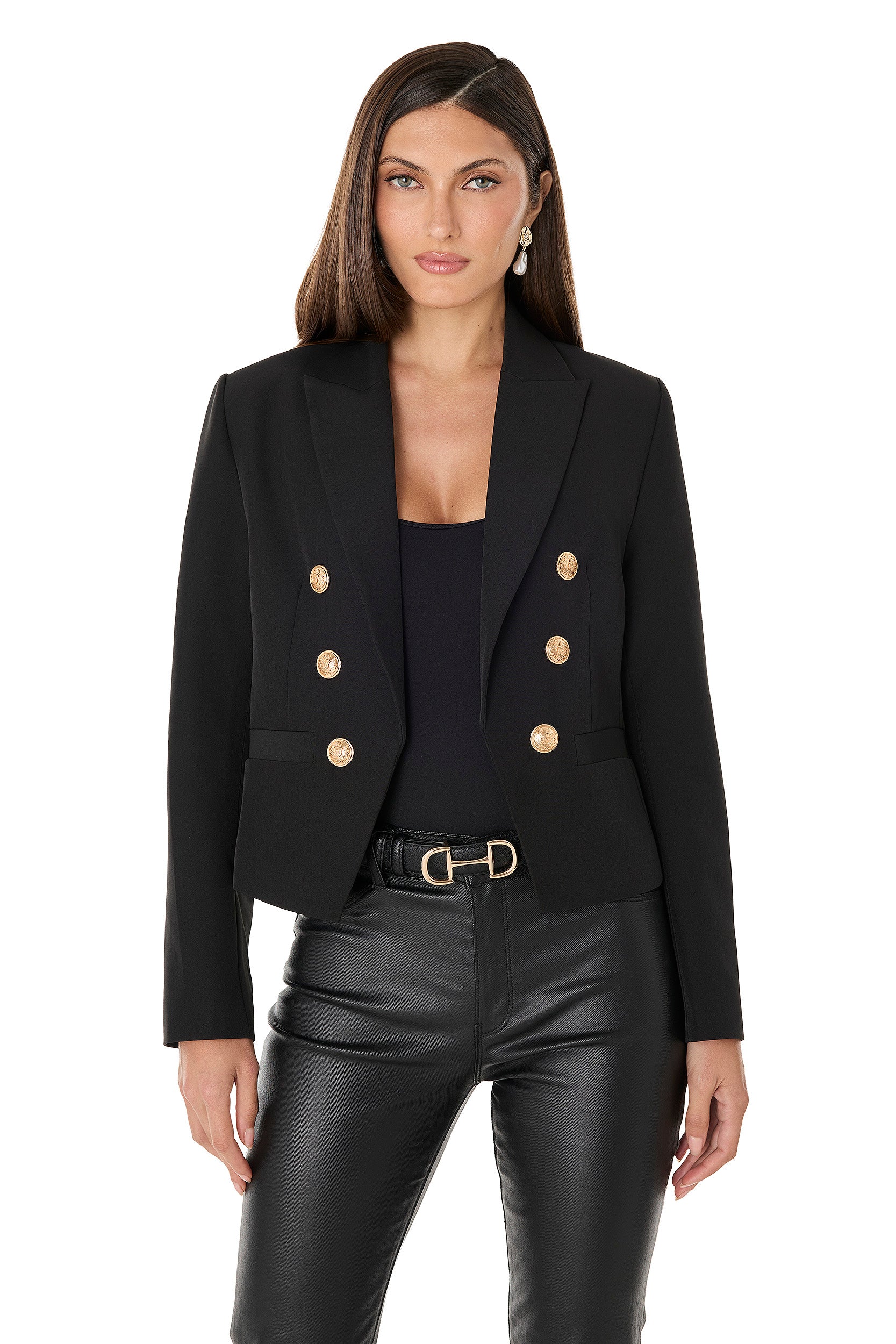 Gabrielle Double Breasted Blazer - Black-OSI