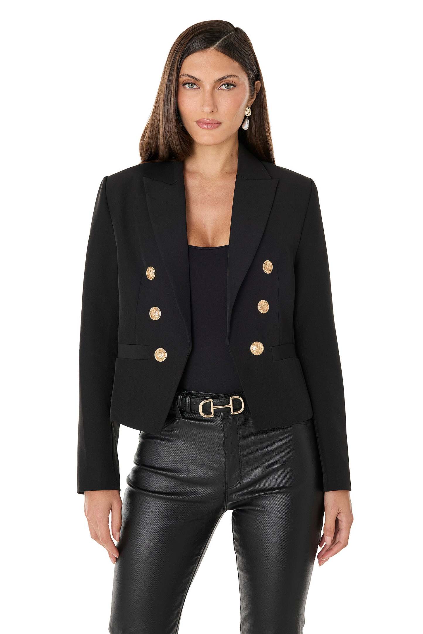 Gabrielle Double Breasted Blazer - Black-OSI