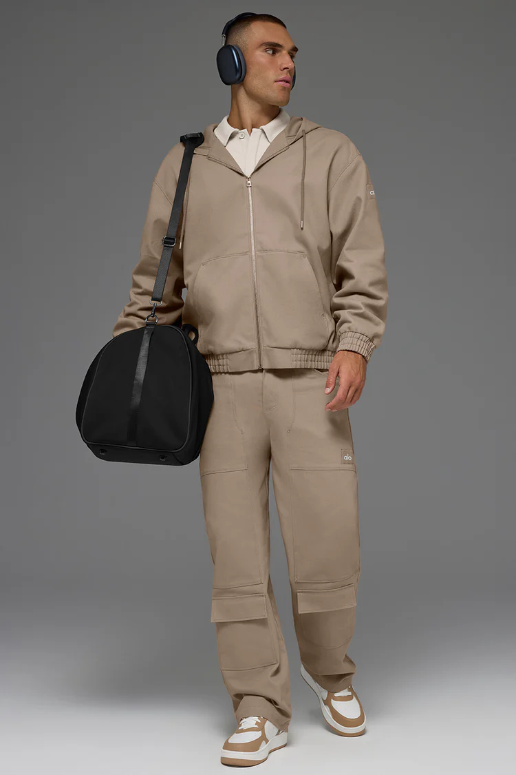 Cotton canvas full-zip hoodie-OSI