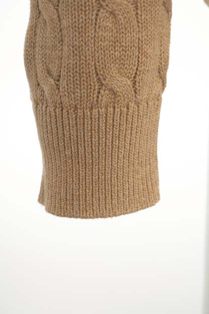 POLO  Men's Classic Cable Knit Cardigan with Polo Collar-OSI