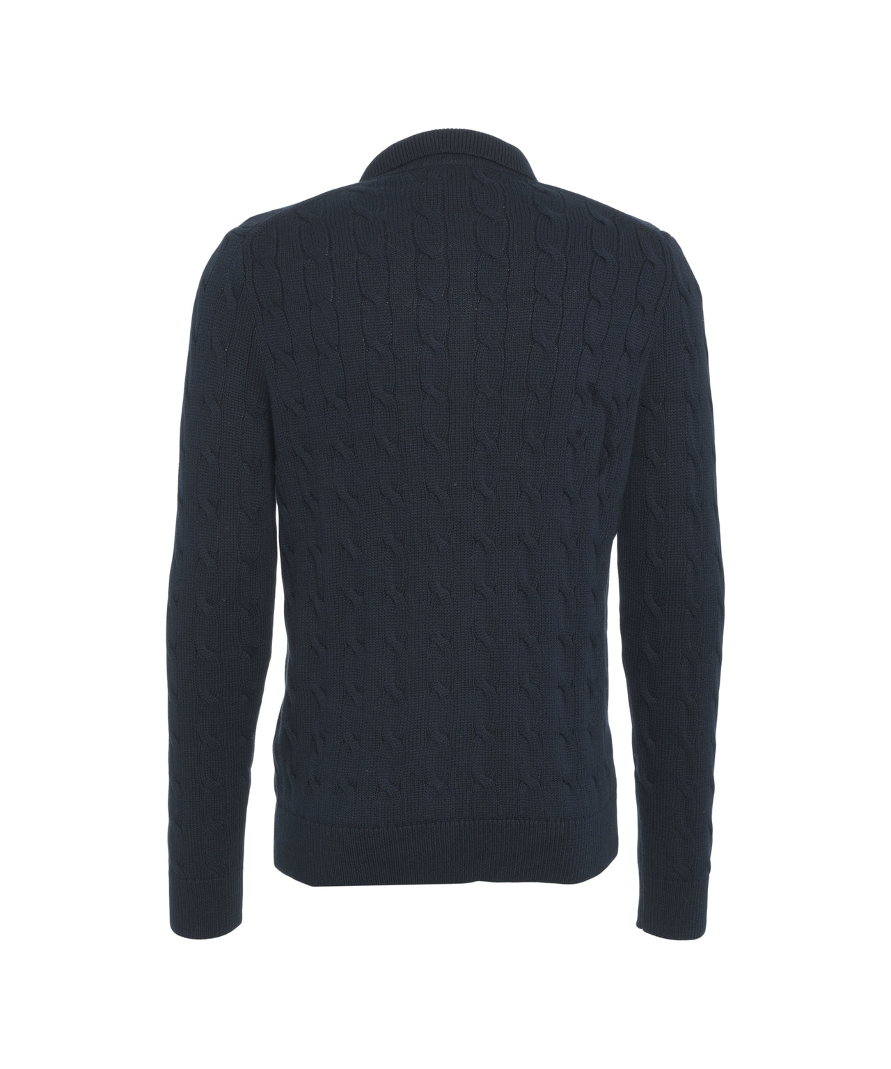 POLO  Classic Cable Knit Cardigan with Embroidered Logo for Men-OSI