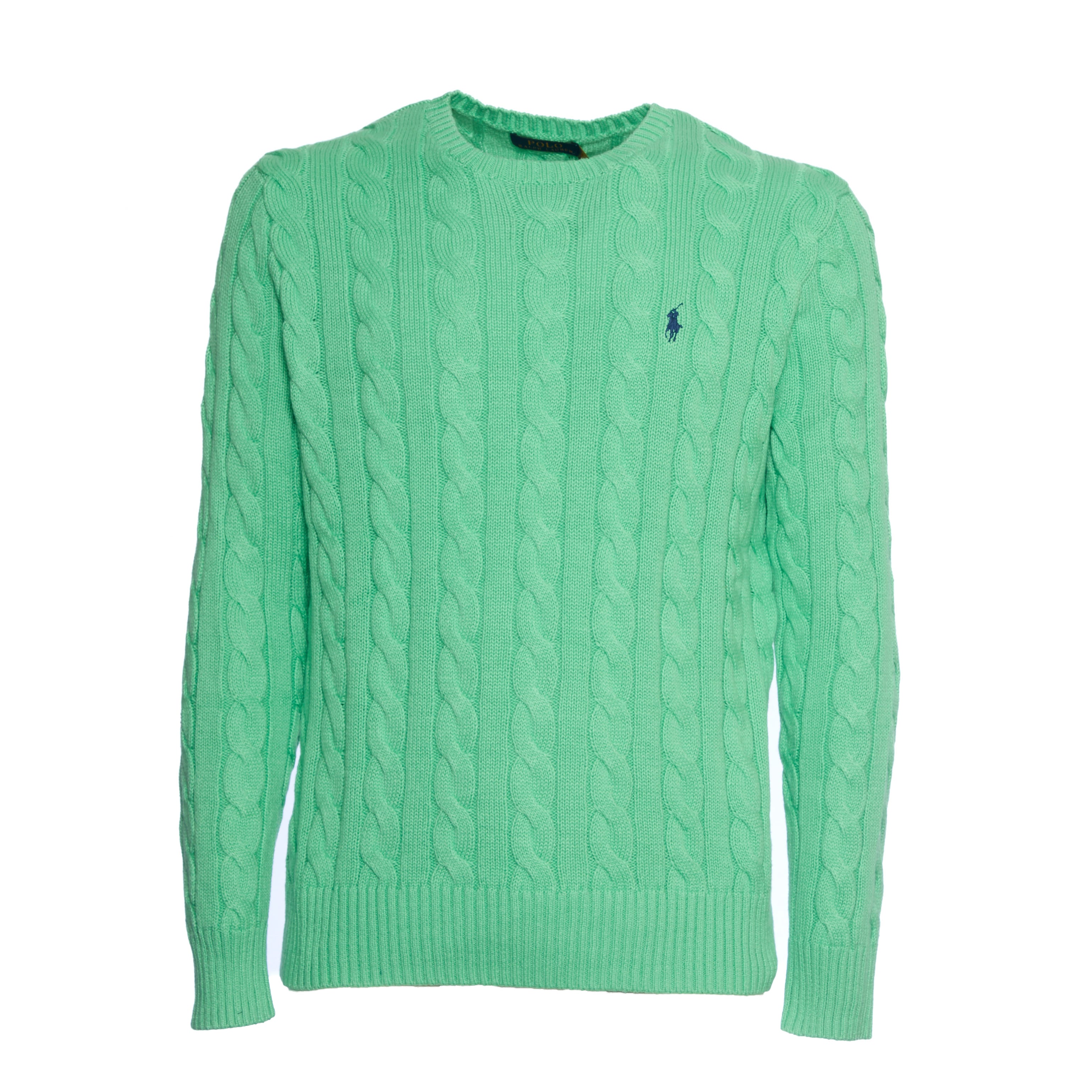 POLO  Cable Knit Sweater with Crew Neck for Men-OSI