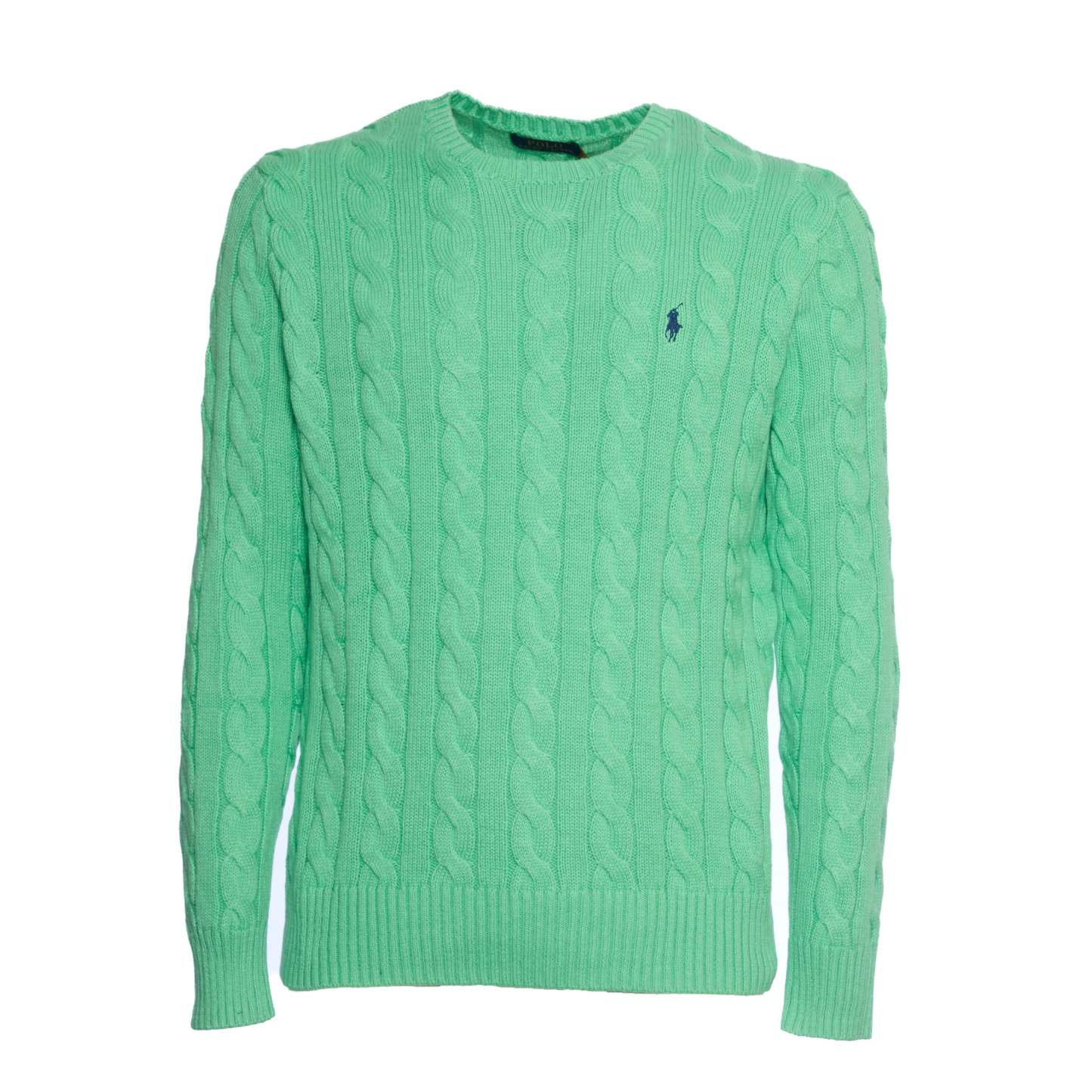 POLO  Cable Knit Sweater with Crew Neck for Men-OSI