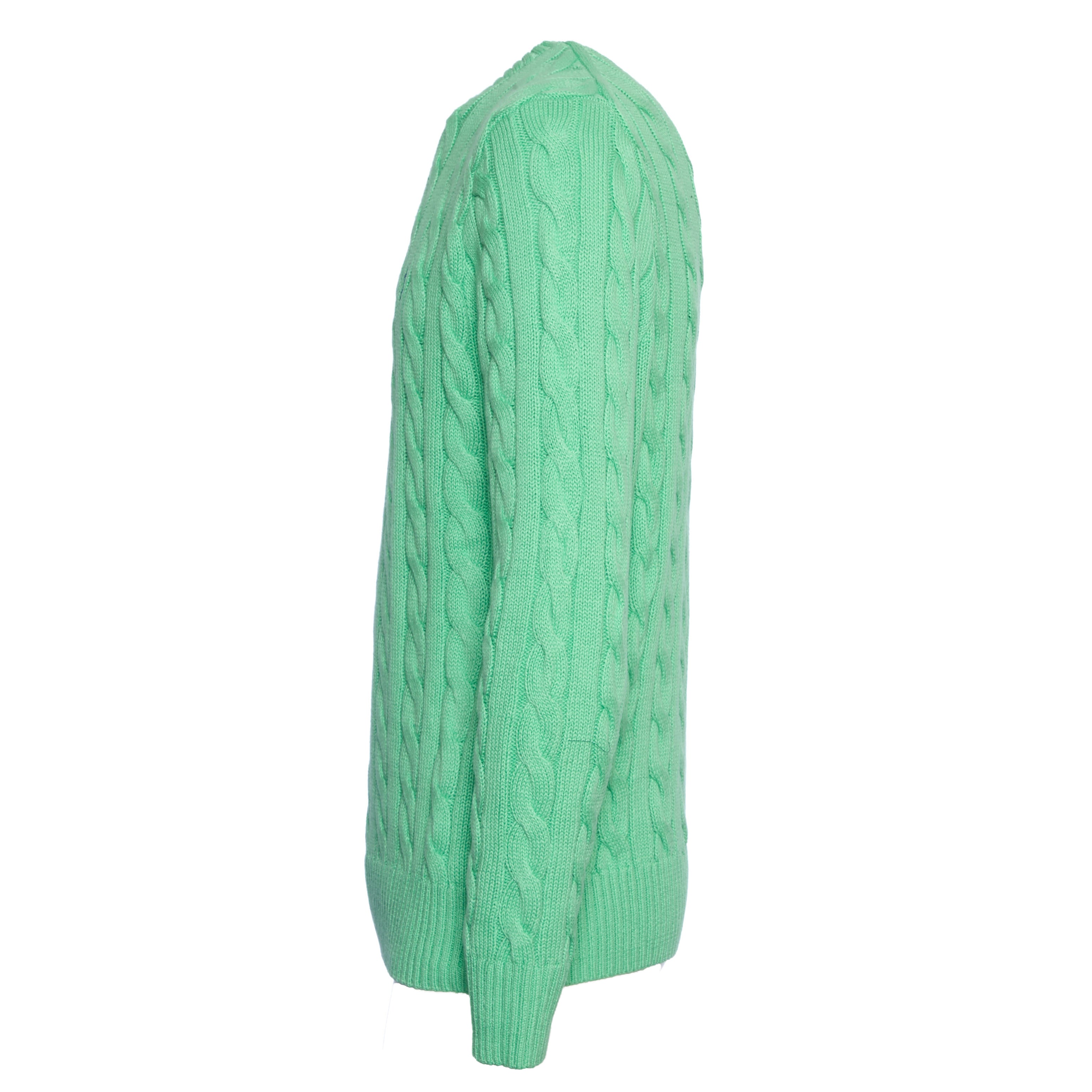 POLO  Cable Knit Sweater with Crew Neck for Men-OSI