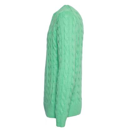 POLO  Cable Knit Sweater with Crew Neck for Men-OSI