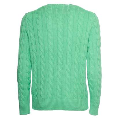POLO  Cable Knit Sweater with Crew Neck for Men-OSI
