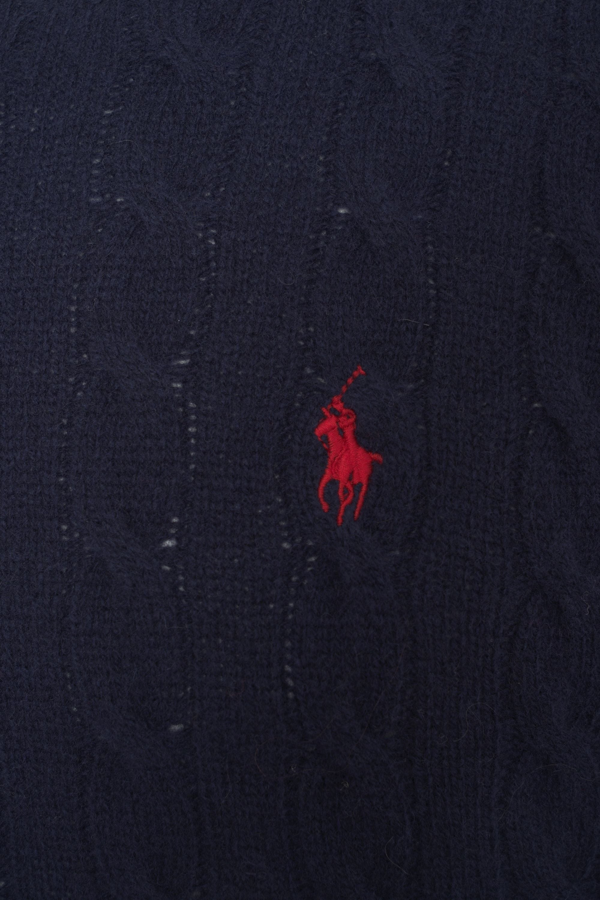 POLO  Classic Cable Knit Pullover Sweater with Logo-OSI