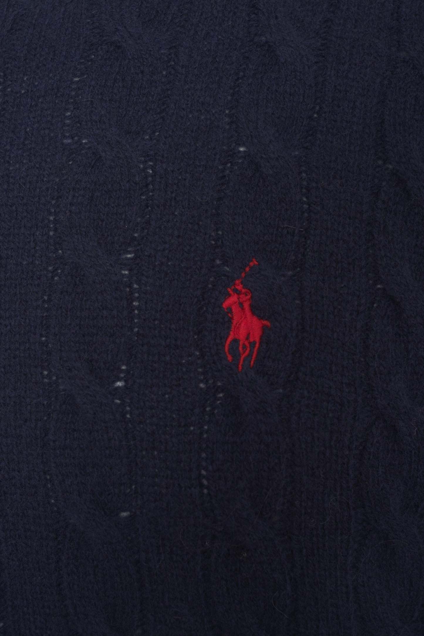 POLO  Classic Cable Knit Pullover Sweater with Logo-OSI