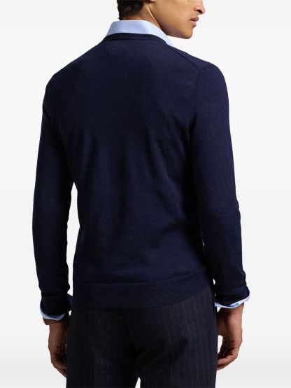 POLO  Men's Luxurious Wool V-Neck Sweater-OSI