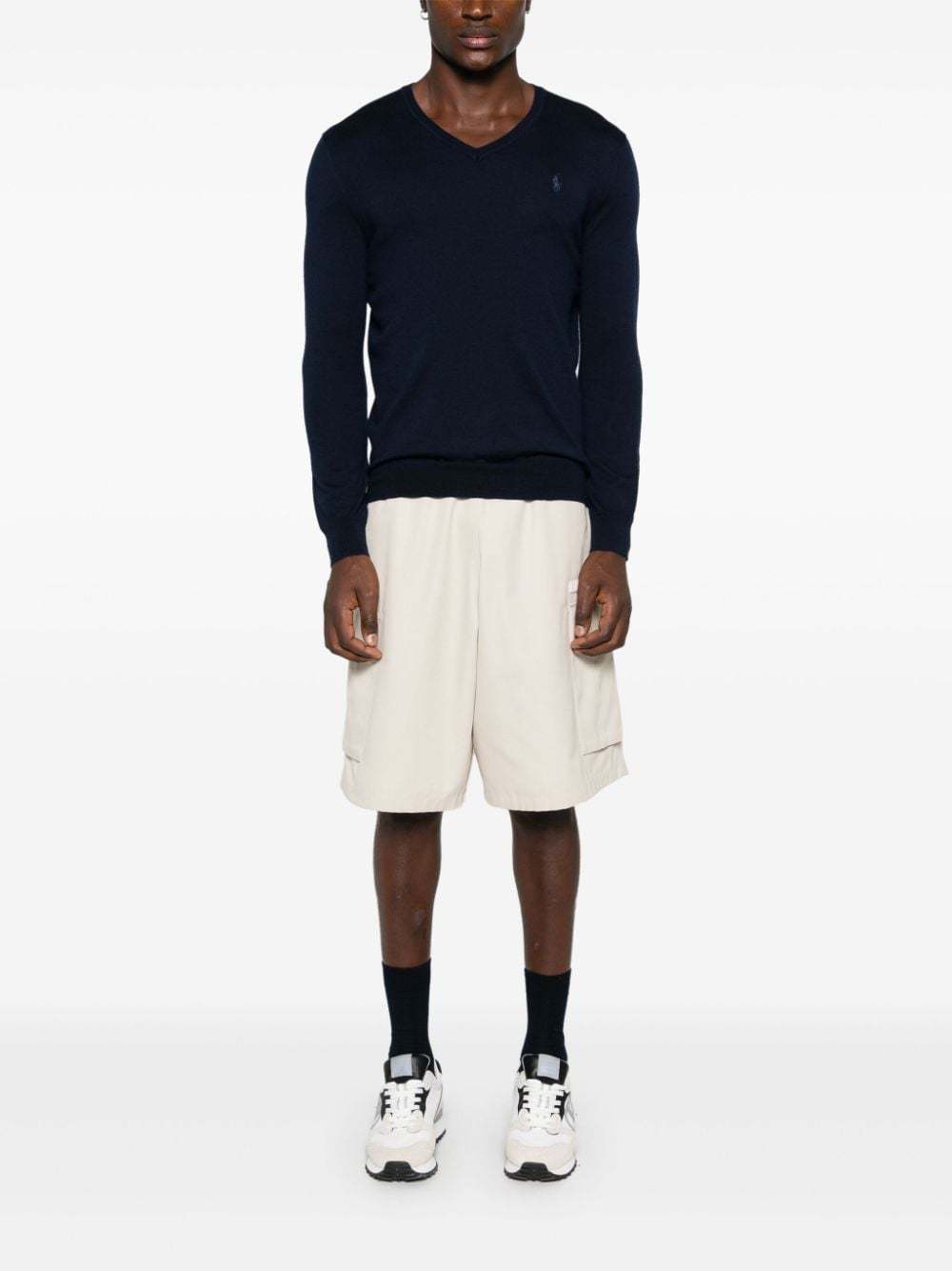 POLO  Men's Luxurious Wool V-Neck Sweater-OSI