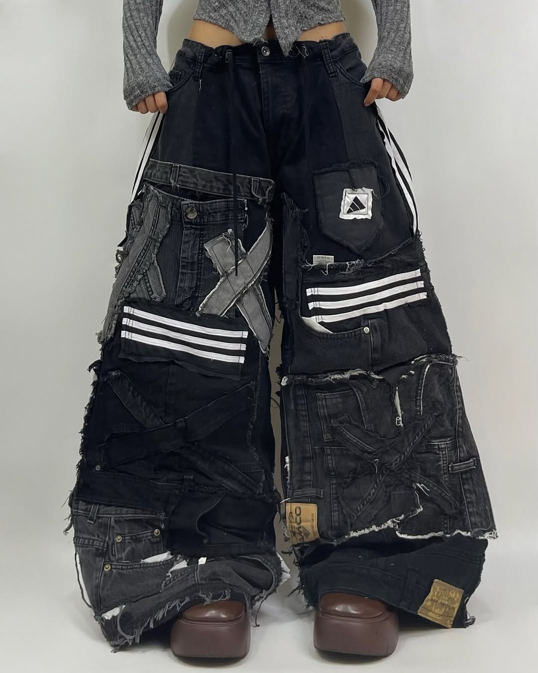 Patchwork custom jeans