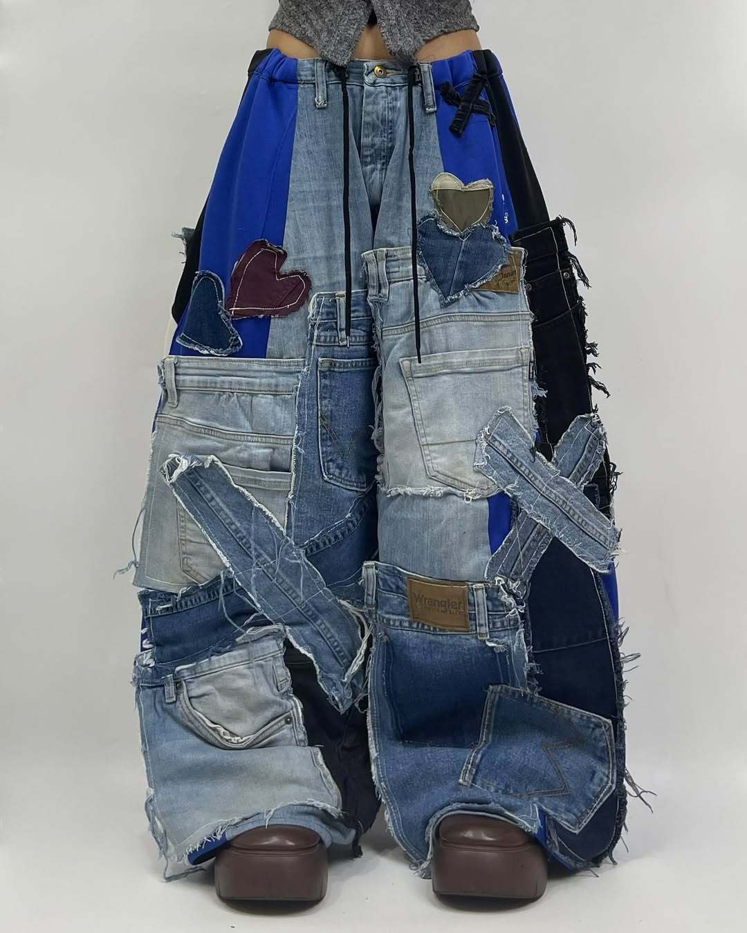 Patchwork custom jeans