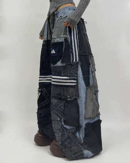 Patchwork custom jeans