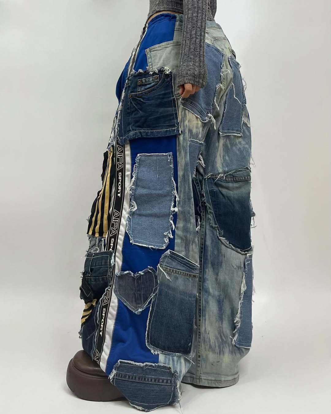 Patchwork custom jeans