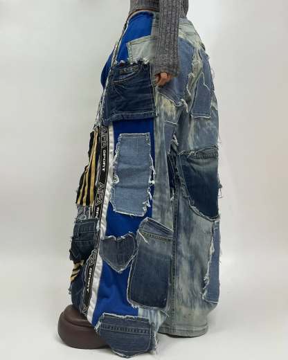Patchwork custom jeans