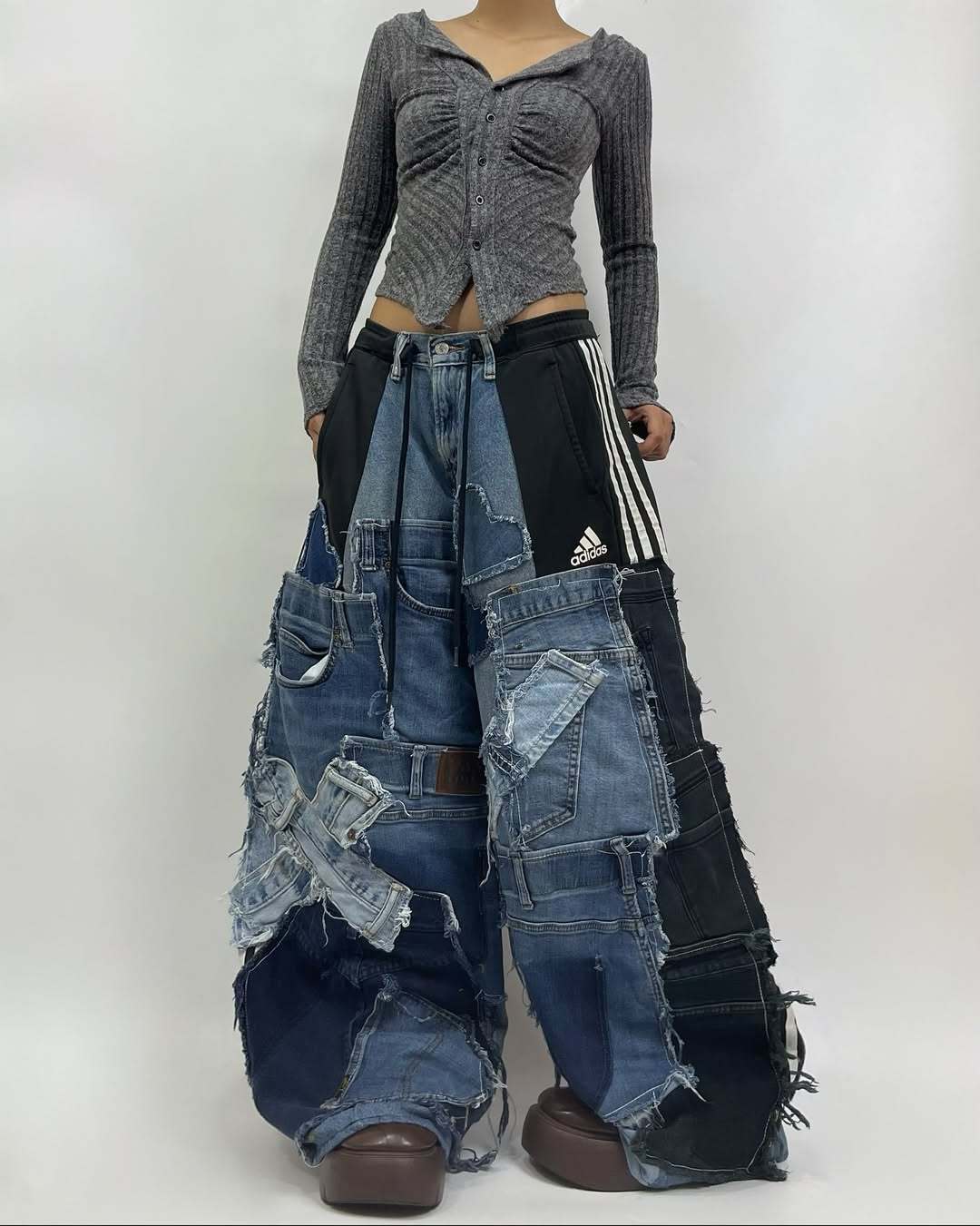 Patchwork custom jeans