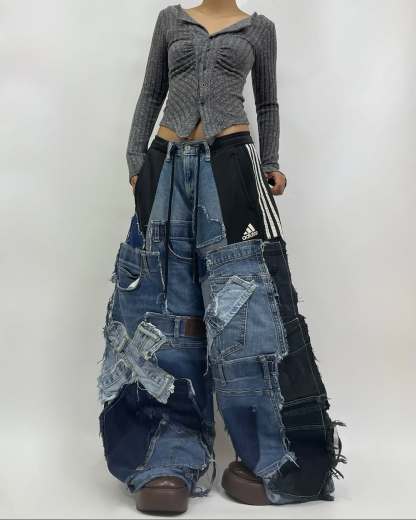 Patchwork custom jeans