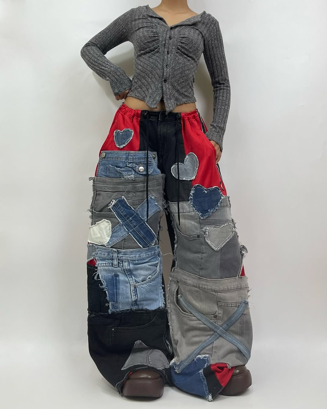 Patchwork custom jeans