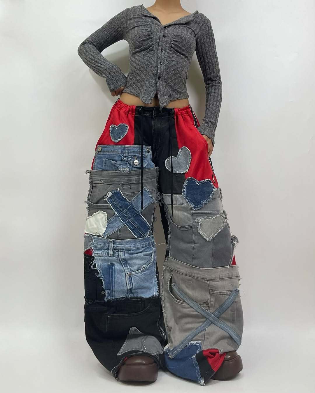 Patchwork custom jeans