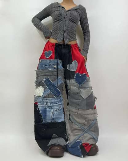 Patchwork custom jeans