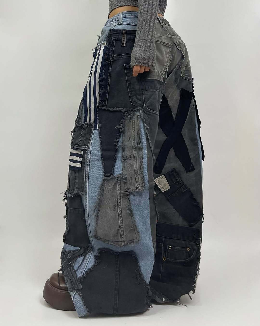 Patchwork custom jeans