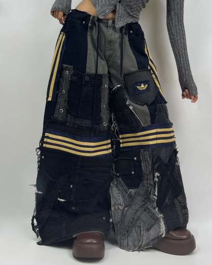 Patchwork custom jeans